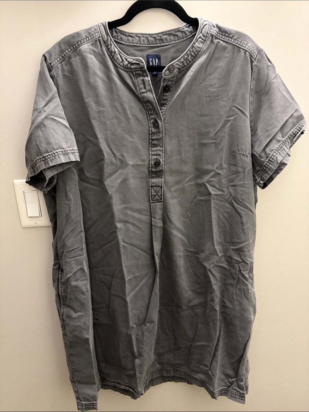 GAP Short Sleeve Henley Shirt dress